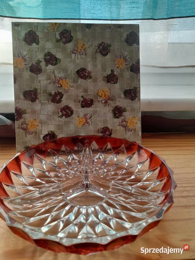 Kryształowa patera dzielona Ruby Flash lubuskie Kostrzyn nad Odrą sprzedam