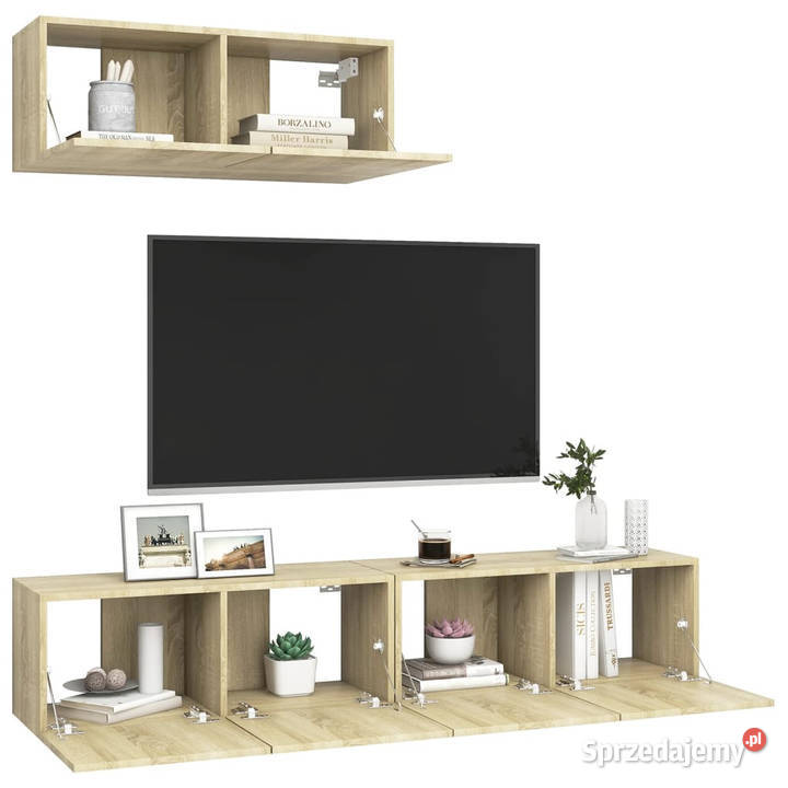 Szafki telewizyjne 3 dąb sonoma materiał sprzedam