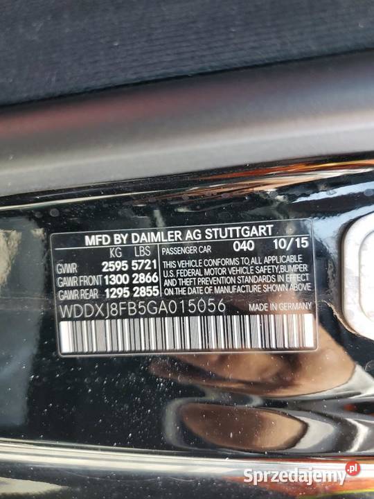 2016 MERCEDESBENZ S 550 benzyna Bełchatów