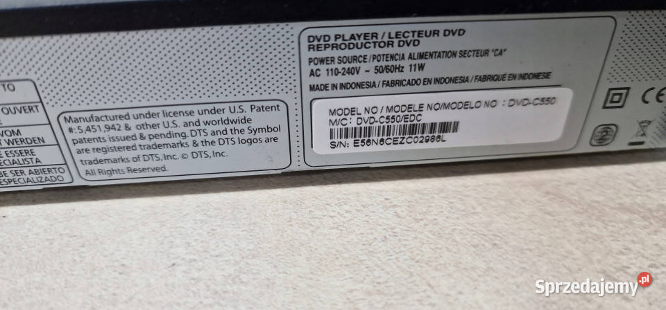 Odtwarzacz DVD Samsung DVDC550 CD player wielkopolskie Międzychód