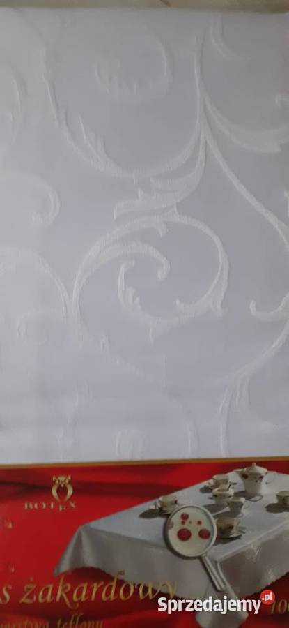 Obrus żakardowy 160160 biały Gdańsk