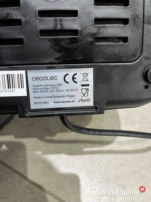 Cecotec Elektryczna frytkownica olejowa 900 W Tuliszków