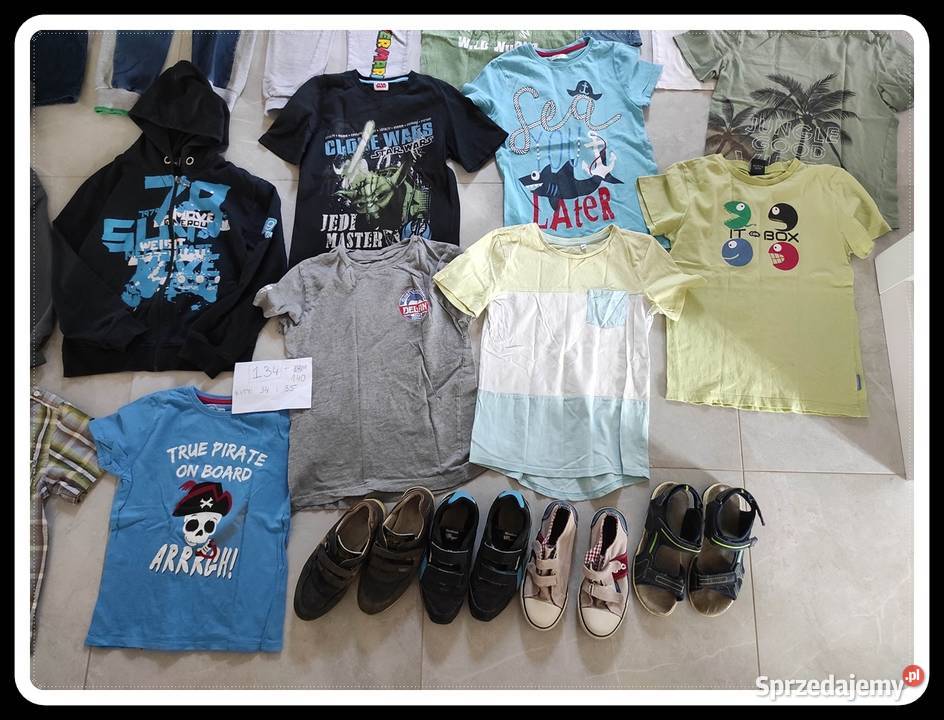 Zestaw paka ubrań chłopięcych rozmiar 134 buty Płock