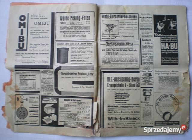 Geflugel Zeitung wydanie Berlin 18 maj 1933 r Ostrów Wielkopolski
