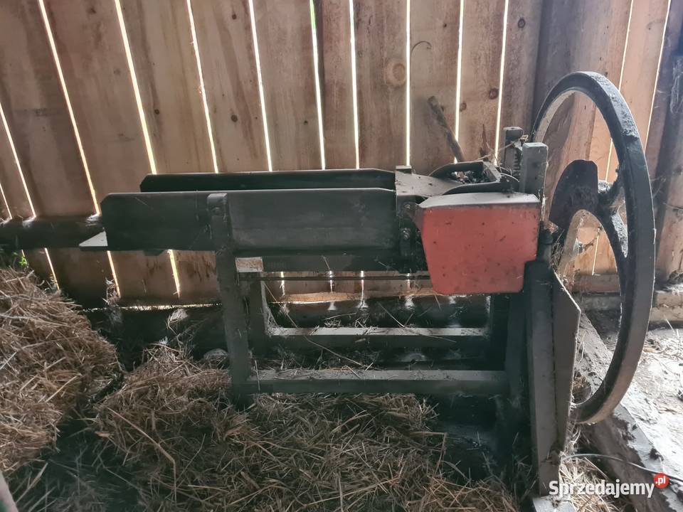 Zabytkowa Drewniano Metalowa Sieczkarnia Ręczna