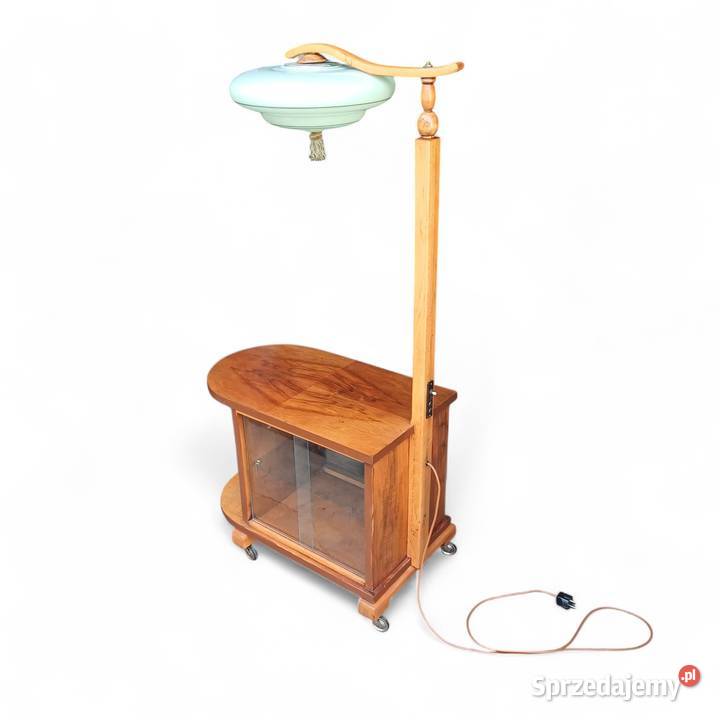 Lampa podłogowa ze stolikiem na kołkach ArtDeco Suchorzew