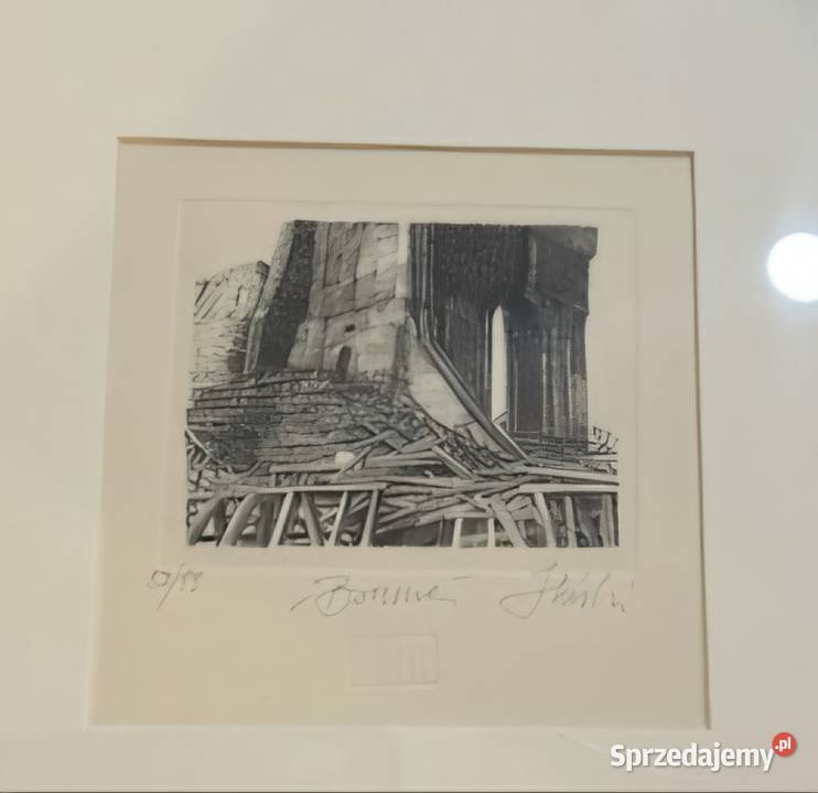 OBRAZ miedzioryt Krzysztof Skórczewski autograf Lublin