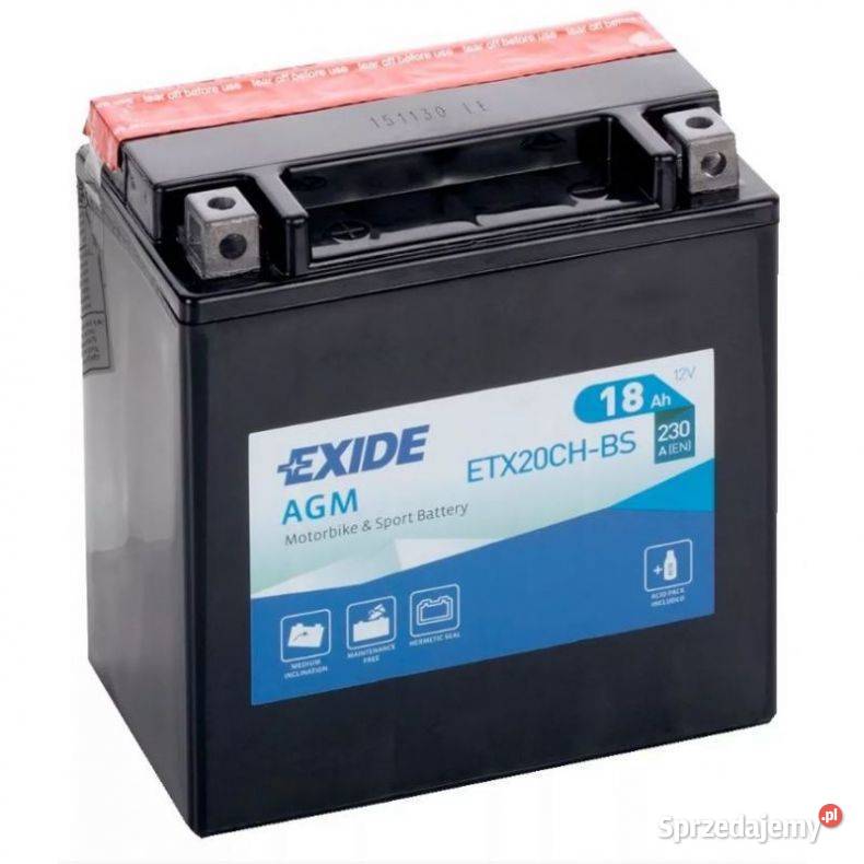 Akumulator motocyklowy EXIDE ETX20CHBS YTX20CHBS Rybnik