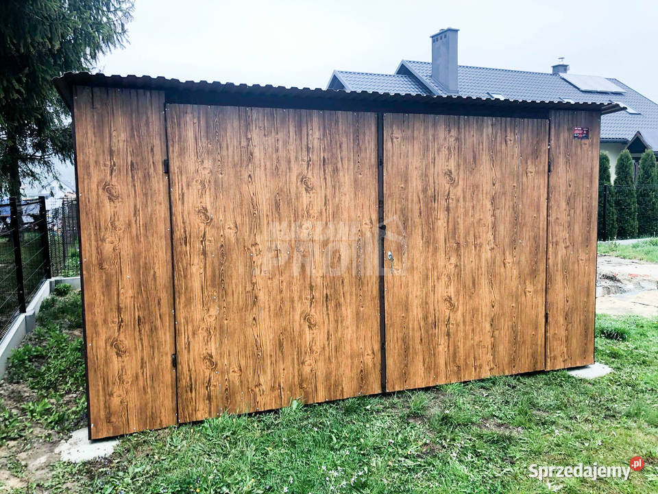 Garaz blaszany 4x6 Brama dwuskrzydłowa wielkopolskie Gniezno