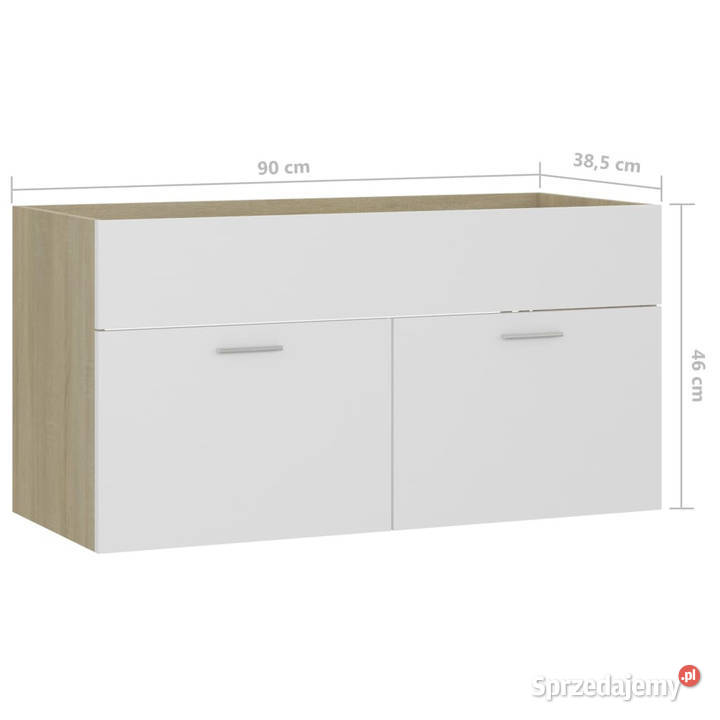Szafka pod umywalkę biel i dąb sonoma 90x385x46 Warszawa