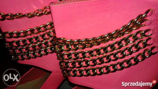 OKAZJA neonowe różowe platformy 39 różowy Turek