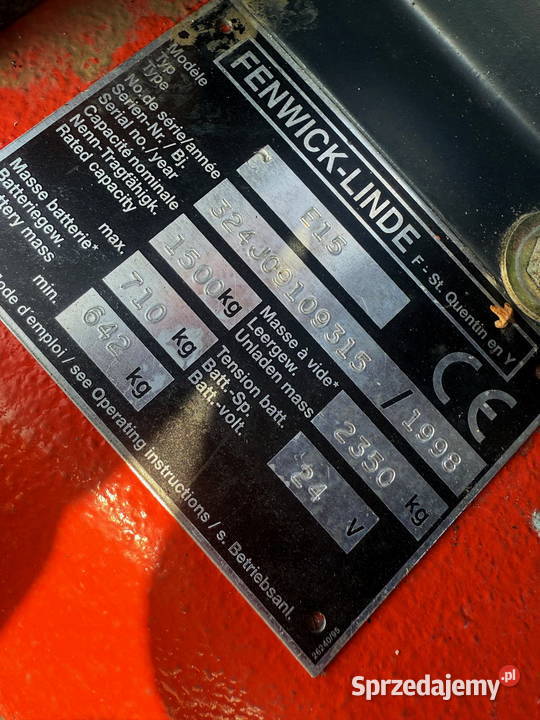 wózek widłowy LINDE E15 Triplex 460m 1500 Działoszyn sprzedam
