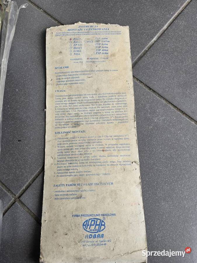 Pasy bezpieczeństwa Polonez osobowe Pasy bezpieczeństwa Stare Bogaczowice