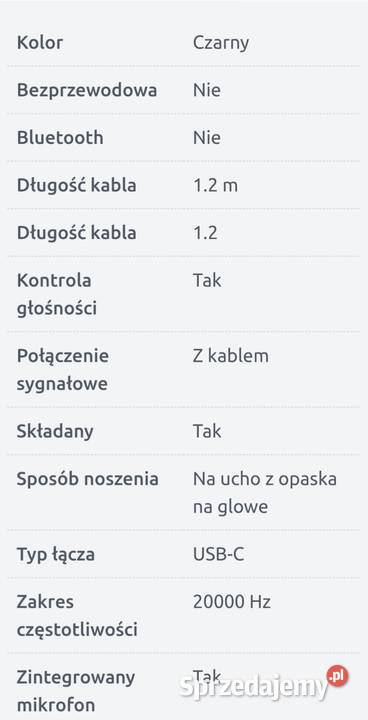 Słuchawki nauszne składane Roseland kabel typ C Kraków