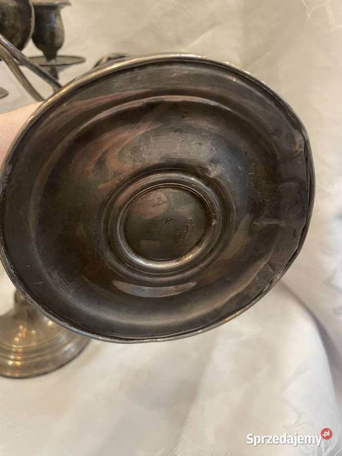 Para srebrnych kandelabrów próby 925 małopolskie Kraków sprzedam