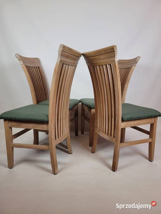 Komplet dębowych krzeseł do jadalni 4 59cm Białogard sprzedam