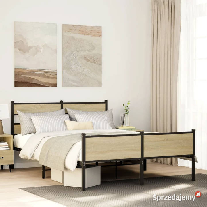 Łóżko bez materaca dąb sonoma 140x200 WM4017291 207cm