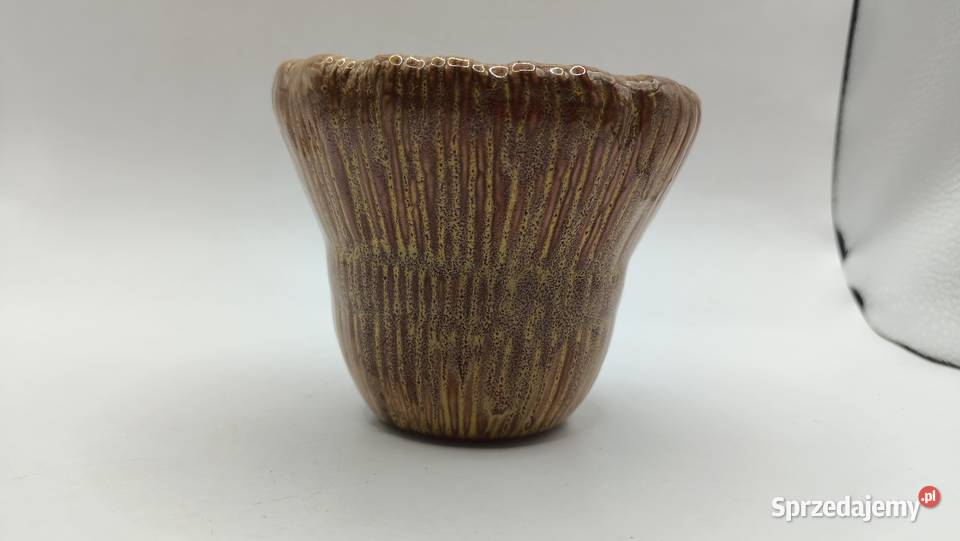 Pojemnik osłonka ceramika szkliwiona wysoka Zamość