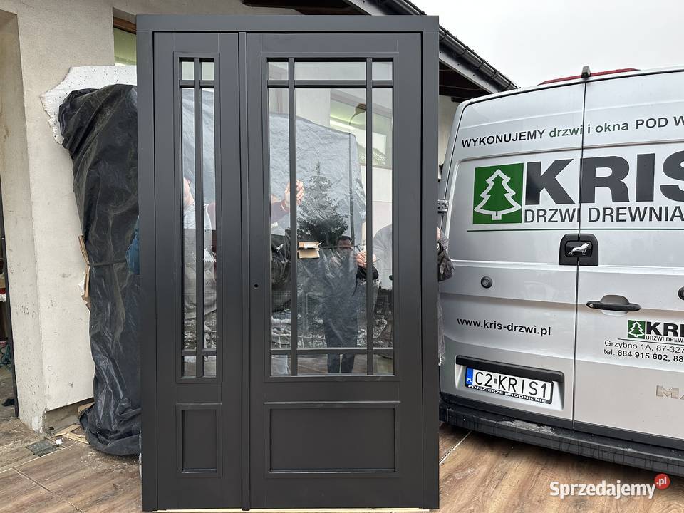 Drzwi drewniane RĘKI czarne bezprzylgowe NA 238cm Brodnica