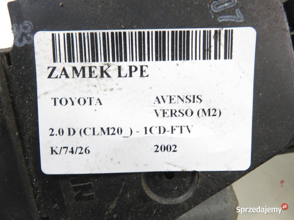 ZAMEK LEWY PRZEDNI TOYOTA AVENSIS VERSO M2 6 PIN osobowe