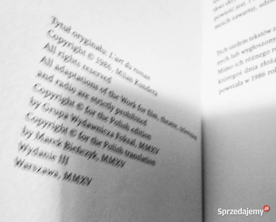 Sztuka powieści esej Milan Kundera Gdańsk