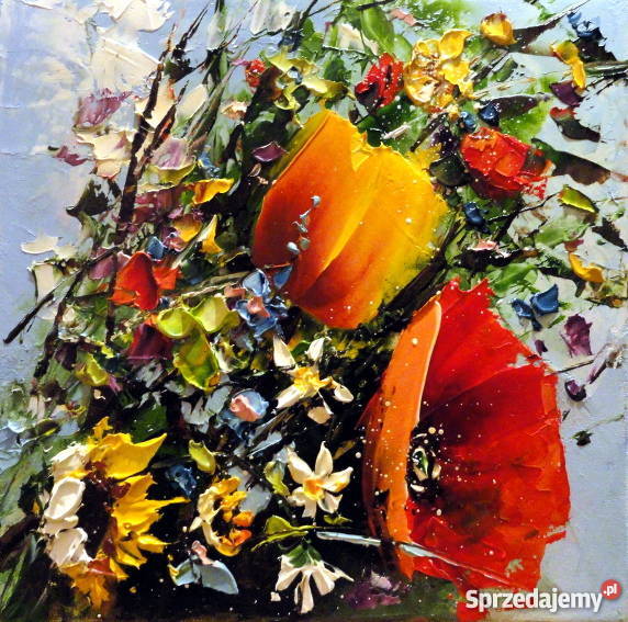 Bukiecik Obraz olejny kwiaty Antyki, Sztuka, Kolekcje Warszawa