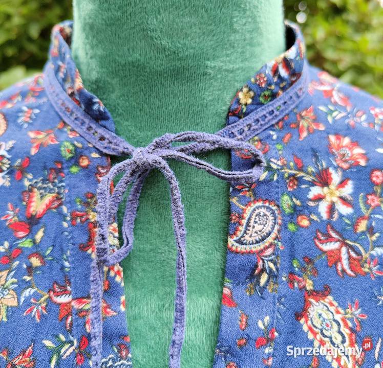 Bluzka Esprit 40 L niebieska wzór floral orient Rozmiar 40(L) Bluzki i koszule zachodniopomorskie sprzedam