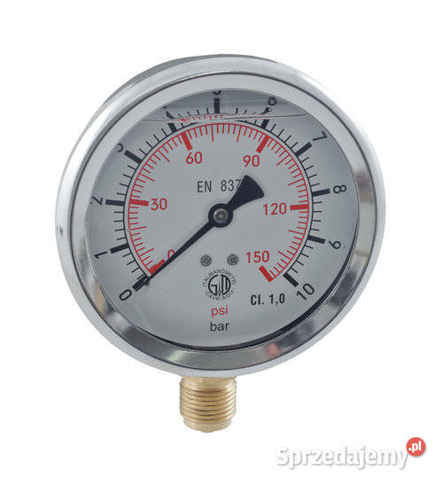 Manometr dolny radialny MG163 10 bar gwint 14 Złotów