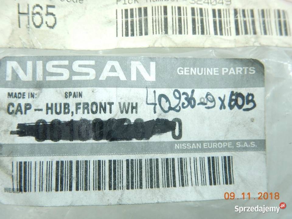 DEKIELEK PRZEDNIEJ PIASTY KOŁA NISSAN ATLEON L4 sprzedam