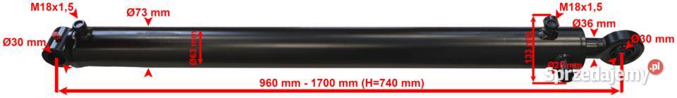 Polski SIŁOWNIK Hydrauliczny Włóki 63x36 Skok Solec Kujawski