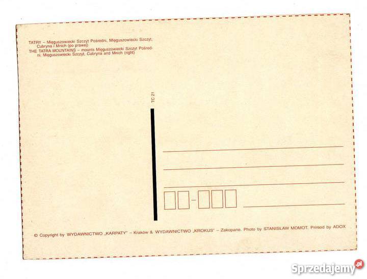 TATRY KOMINIARSKI WIERCH POCZTÓWKA Krynki sprzedam