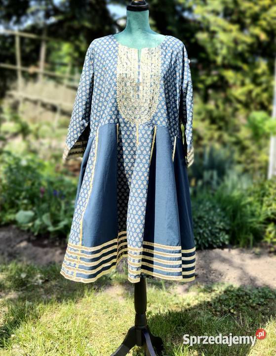 Orientalna tunika boho bawełna złote detale 5XL Spódnice i sukienki zachodniopomorskie Szczecin