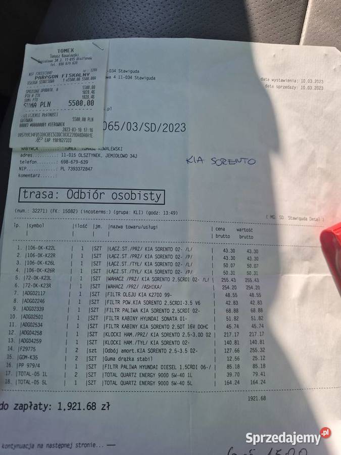 Kia Sorento 25 crdi 298000km Olsztyn