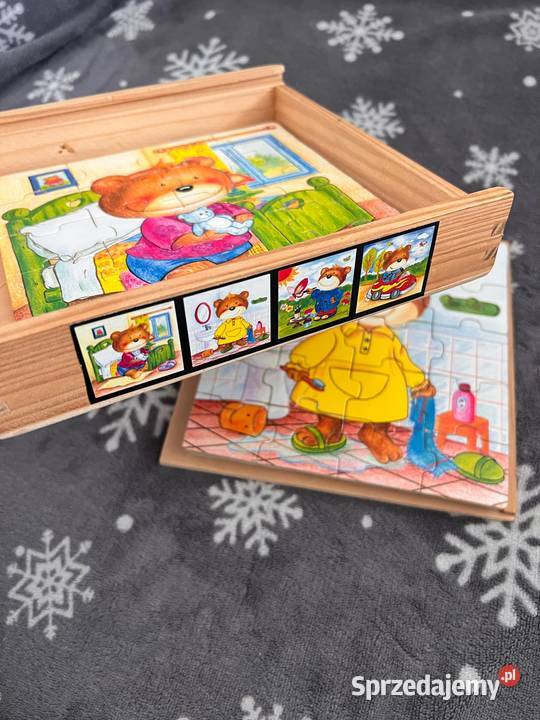 Drewniane puzzle edukacyjne MISIE w pudełku Lublin sprzedam