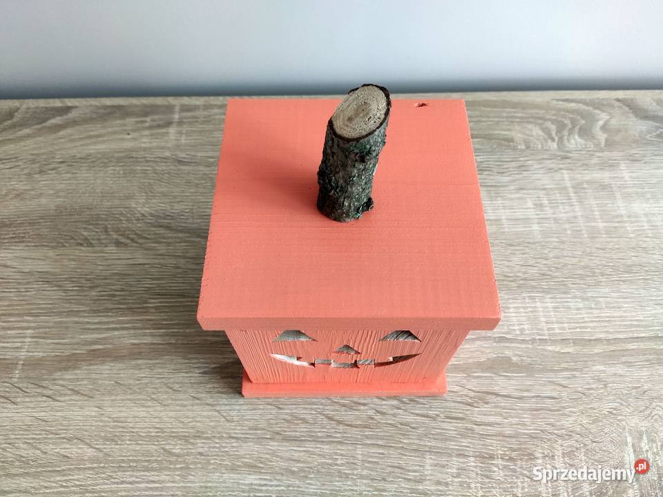 Lampion Halloween Jackolantern drewniany