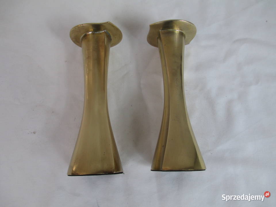 Dwa mosiężne świeczniki Lublin