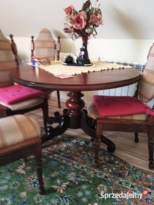 STÓŁ Z KRZESŁAMI Antyki Giżycko