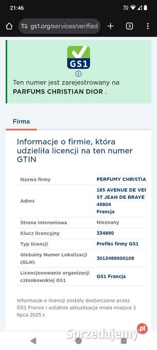 Oryginalne Miss Dior Włocławek