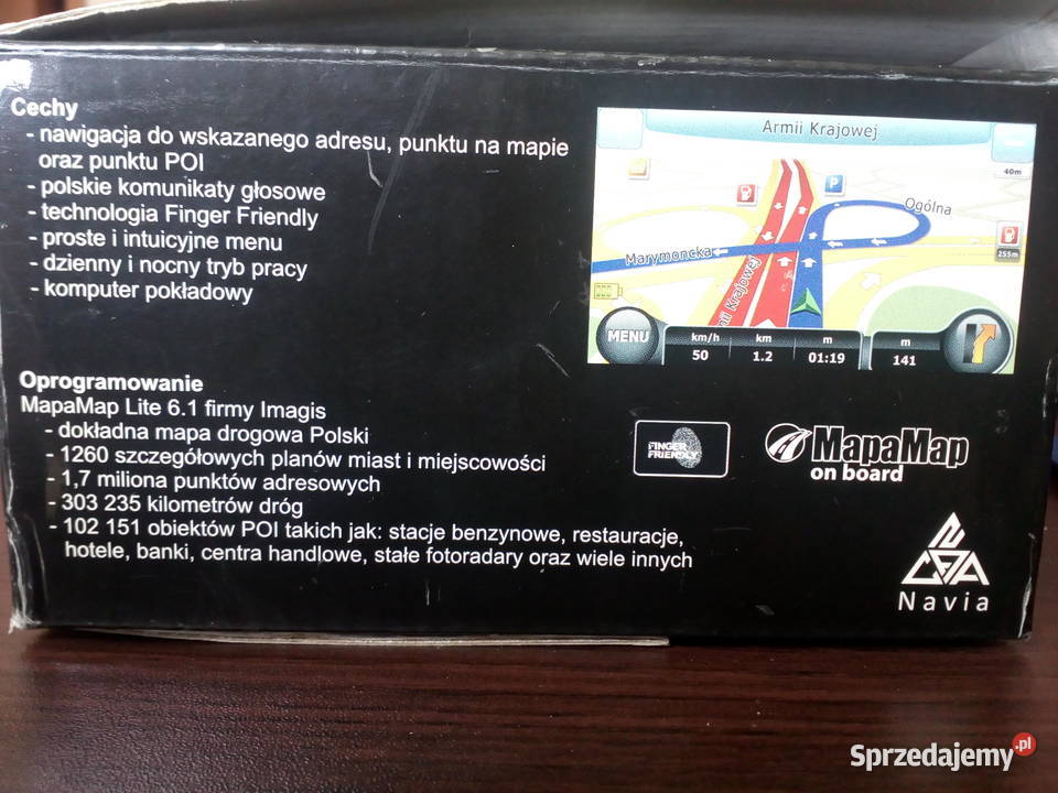 Nawigacja GPS Navia Nv47 uszkodzona na części Akcesoria Motoryzacja Knurów