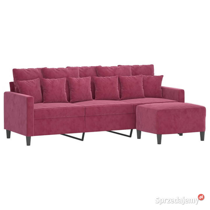 3osobowa sofa z podnóżkiem winna czerwień 180 Warszawa sprzedam