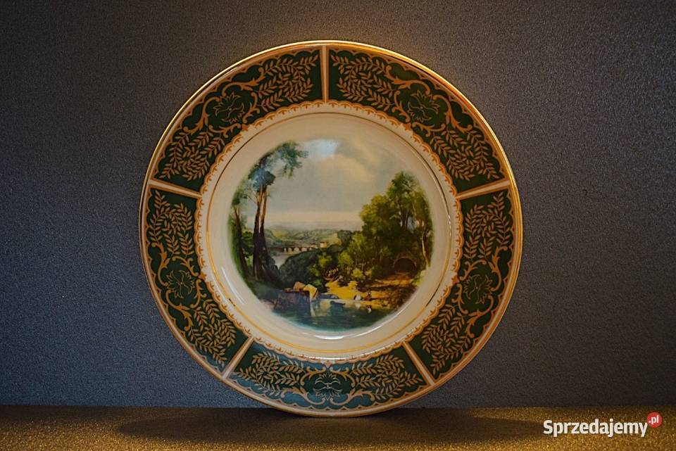 Porcelanowy talerz ozdobny sygnowany średnica 27