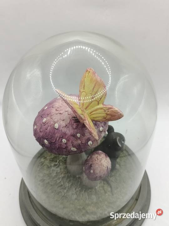 Figurka rzeźba pod szkłem mała szara myszka z Zamość