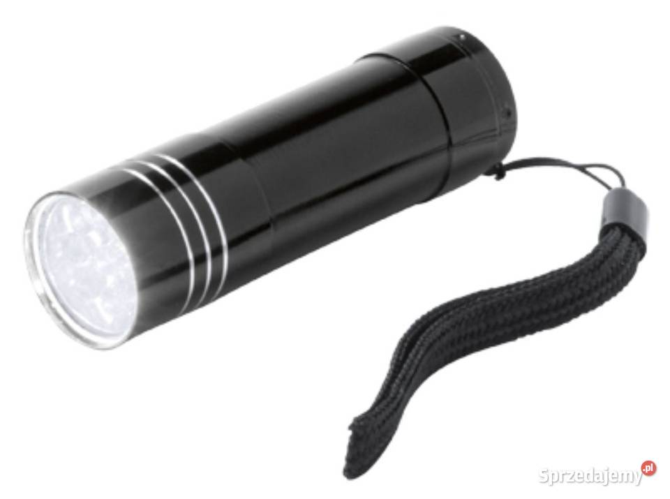 Latarka LED czarna z logo grawer 50 Leżajsk