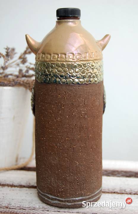 Wiking ozdobna butelka ceramiczna Marga odcienie brązowego lubelskie Lublin
