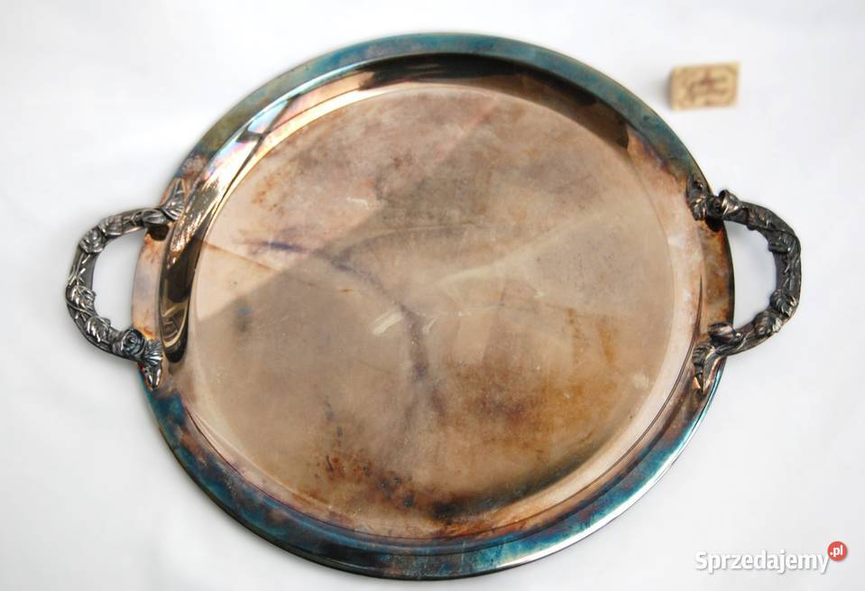 Nowa taca posrebrzana platerowana srebrem Hefra Patery Lublin