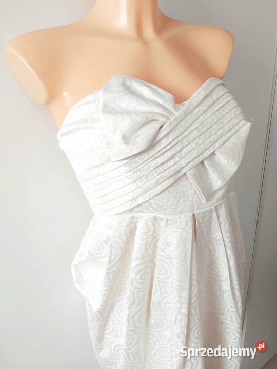 M Sukienka gorsetowa kokarda krem Rozmiar 38(M) Spódnice i sukienki Moda i Styl sprzedam