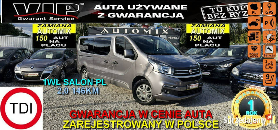 Fiat Talento L2H1 20 146 1wł SalonPLFULL VAT marża Talento dolnośląskie Świdnica