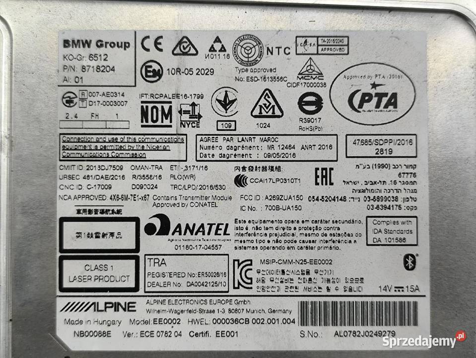 CZYTNIK RADIA CD NAVI BMW F30 F31 LIFT 8718204 osobowe sprzedam