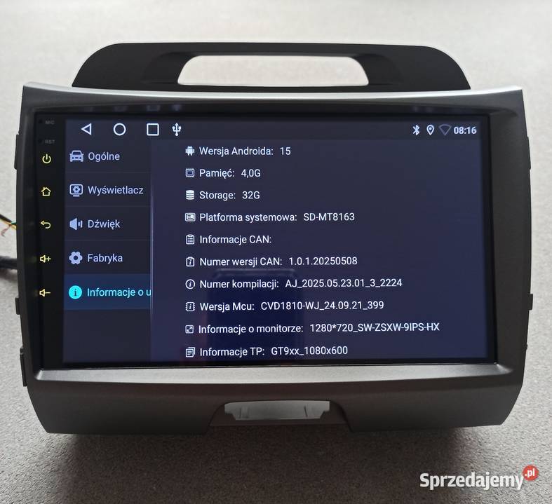 Radio Kia Sportage 201016 Android 4g GPS WiFi Szczytno