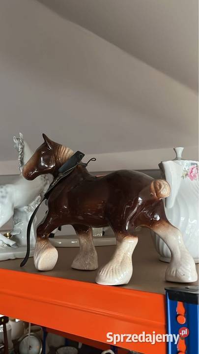 Figurka Koń porcelanowy pociągowy Gdańsk